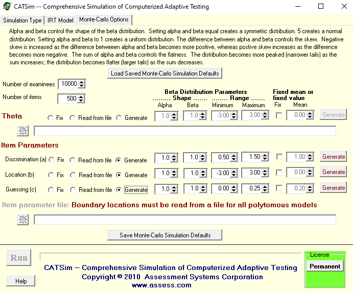 adaptive testing simulation