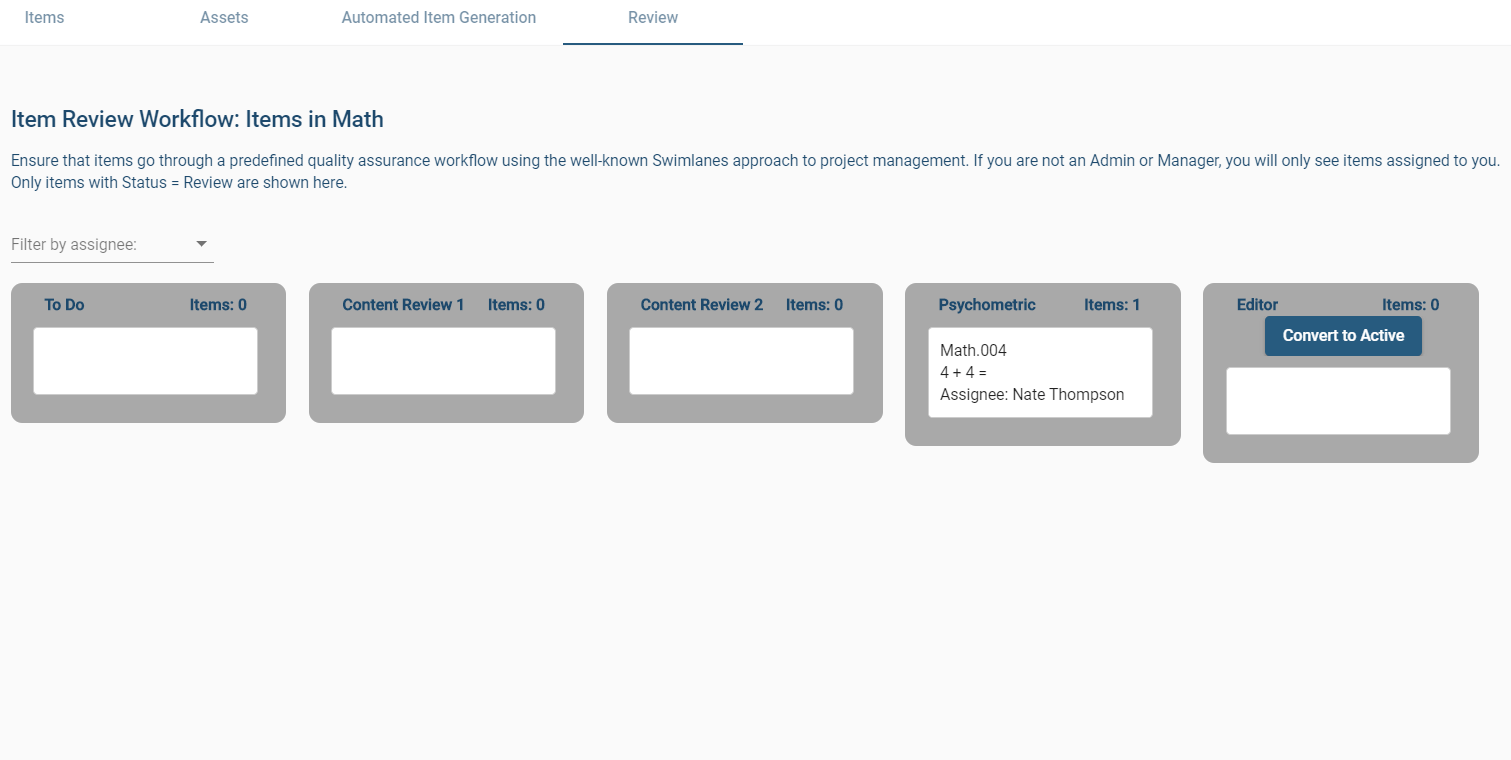 item review kanban